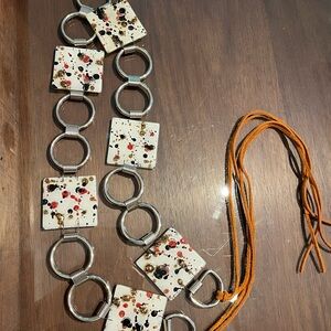 Stunning Style Fused Art Glass Artisan Belt, Adjustable